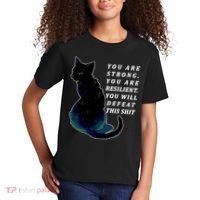 You Are Strong Resilient You Will Defeat This Shit Cat Kids T-Shirt thumb 2