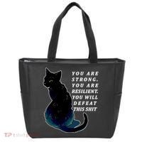 You Are Strong Resilient You Will Defeat This Shit Cat Tote Bag thumb 0