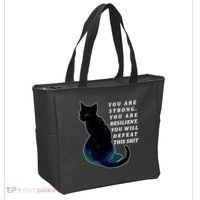 You Are Strong Resilient You Will Defeat This Shit Cat Tote Bag thumb 2