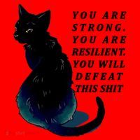 You Are Strong Resilient You Will Defeat This Shit Cat Santa Hat thumb 1