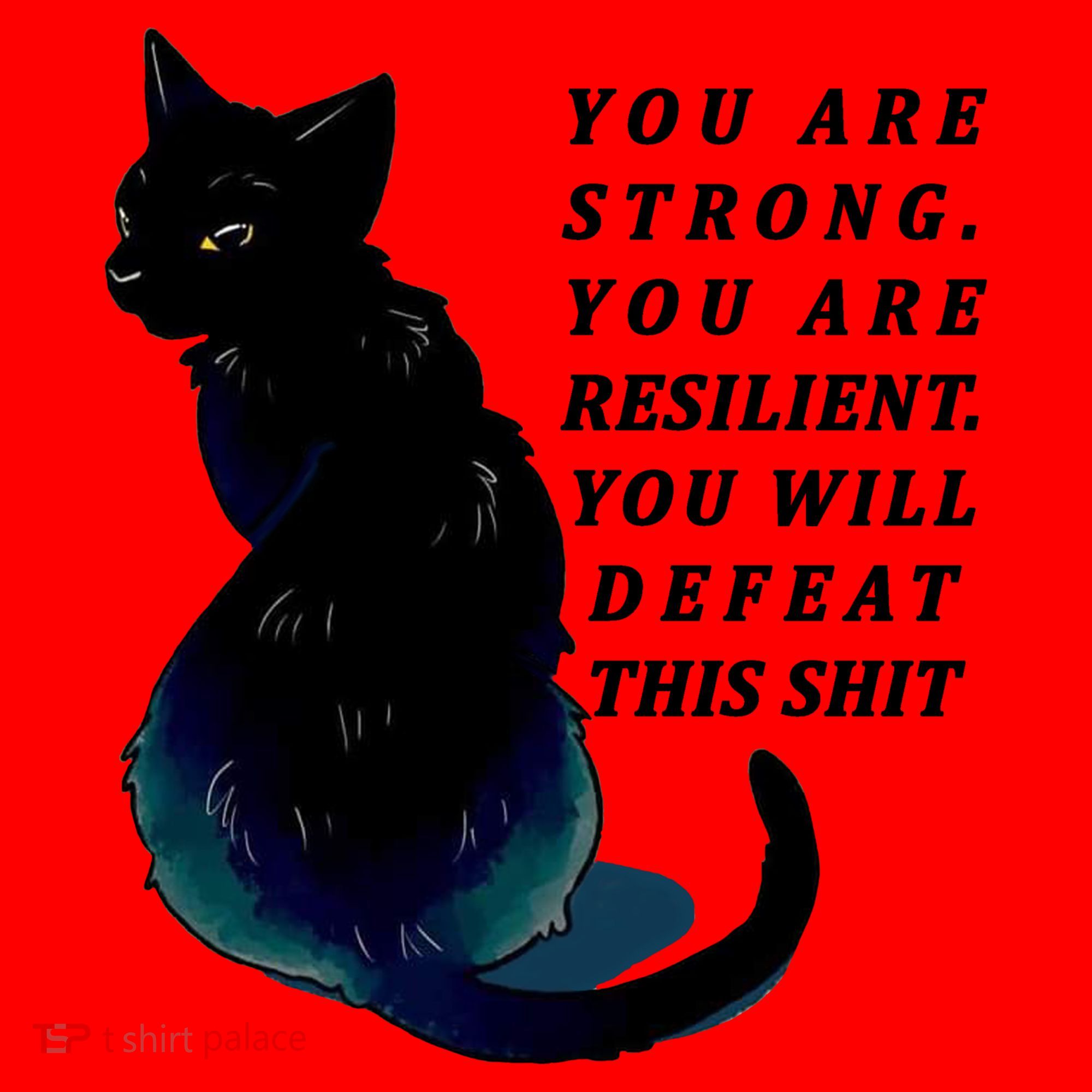 You Are Strong Resilient You Will Defeat This Shit Cat Santa Hat