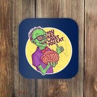 You Are What You Eat Zombie Nerd Brains Coaster thumb 0