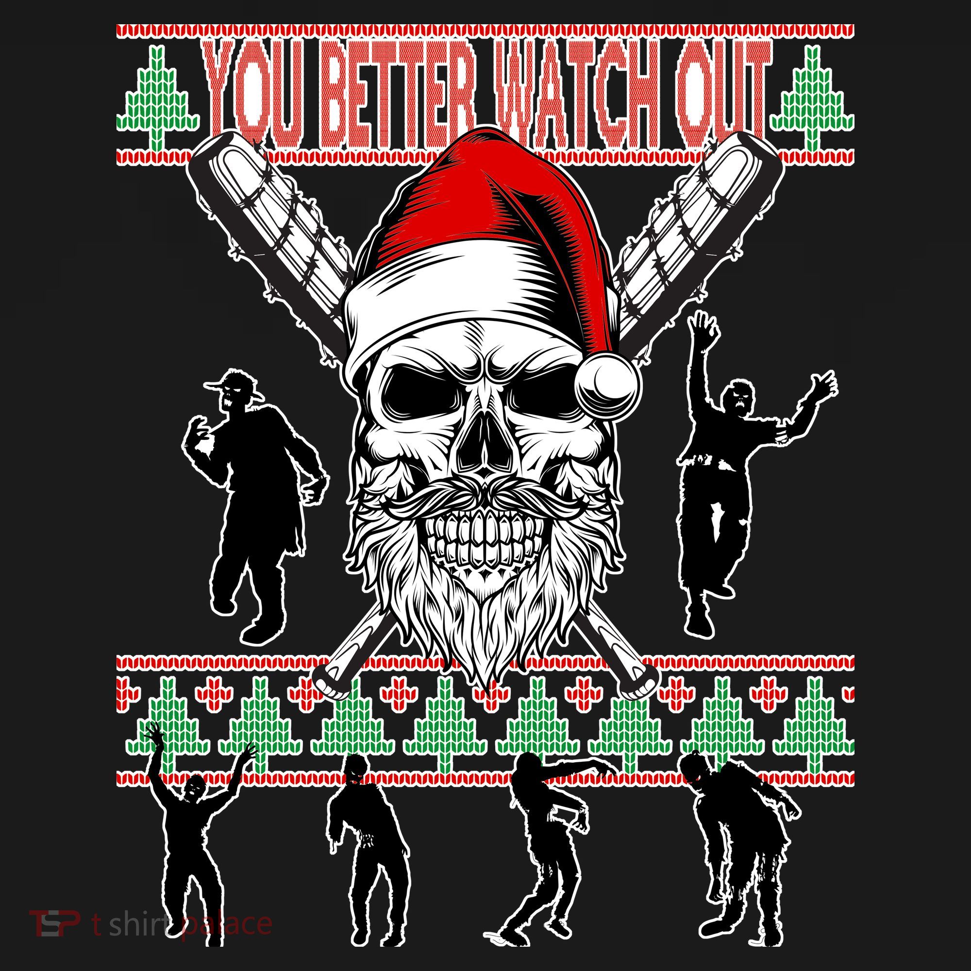 You Better Watch Out Zombie Santa Ugly Christmas Women's Tank Top