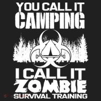 You Call It Camping I Call it Zombie Survival Training Golf Towel thumb 3
