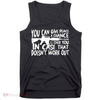 You Can Give Peace A Chance I'll Cover You Assault Gun Tank Top thumb 0