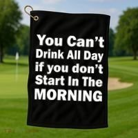 You Can't Drink All Day If You Don't Start In The Morning Golf Towel thumb 1
