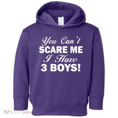 You Can't Scare Me I Have 3 Boys Toddler Hoodie