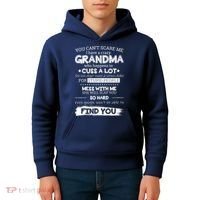 You Can't Scare Me I Have a Crazy Grandma Kids Hoodie thumb 4