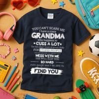 You Can't Scare Me I Have a Crazy Grandma Kids T-Shirt thumb 3