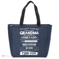 You Can't Scare Me I Have a Crazy Grandma Tote Bag thumb 0