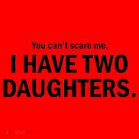 You Can't Scare Me I Have Two Daughters Santa Hat thumb 1
