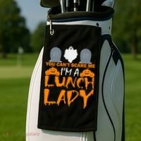 You Can't Scare Me I'm A lunch Lady Golf Towel thumb 2
