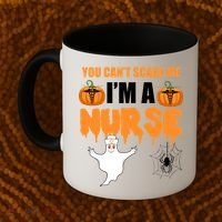 You Can't Scare Me I'm A Nurse Halloween Coffee Mug thumb 2