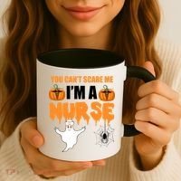You Can't Scare Me I'm A Nurse Halloween Coffee Mug thumb 3