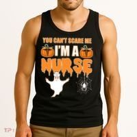 You Can't Scare Me I'm A Nurse Halloween Tank Top thumb 3