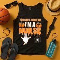 You Can't Scare Me I'm A Nurse Halloween Tank Top thumb 4