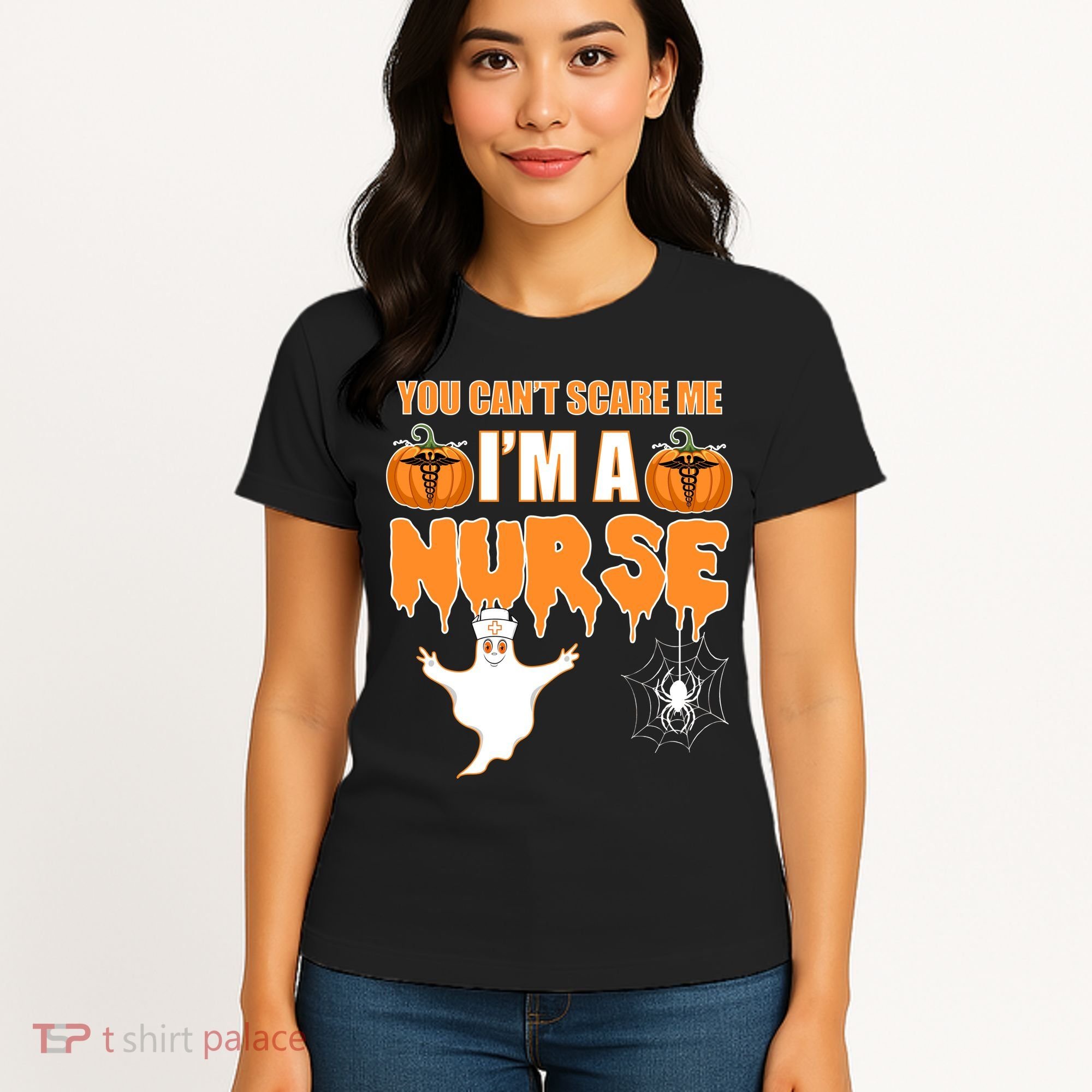 You Can't Scare Me I'm A Nurse Halloween Women's T-Shirt