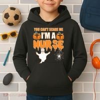 You Can't Scare Me I'm A Nurse Halloween Kids Hoodie thumb 2