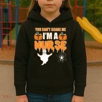 You Can't Scare Me I'm A Nurse Halloween Kids Hoodie thumb 3