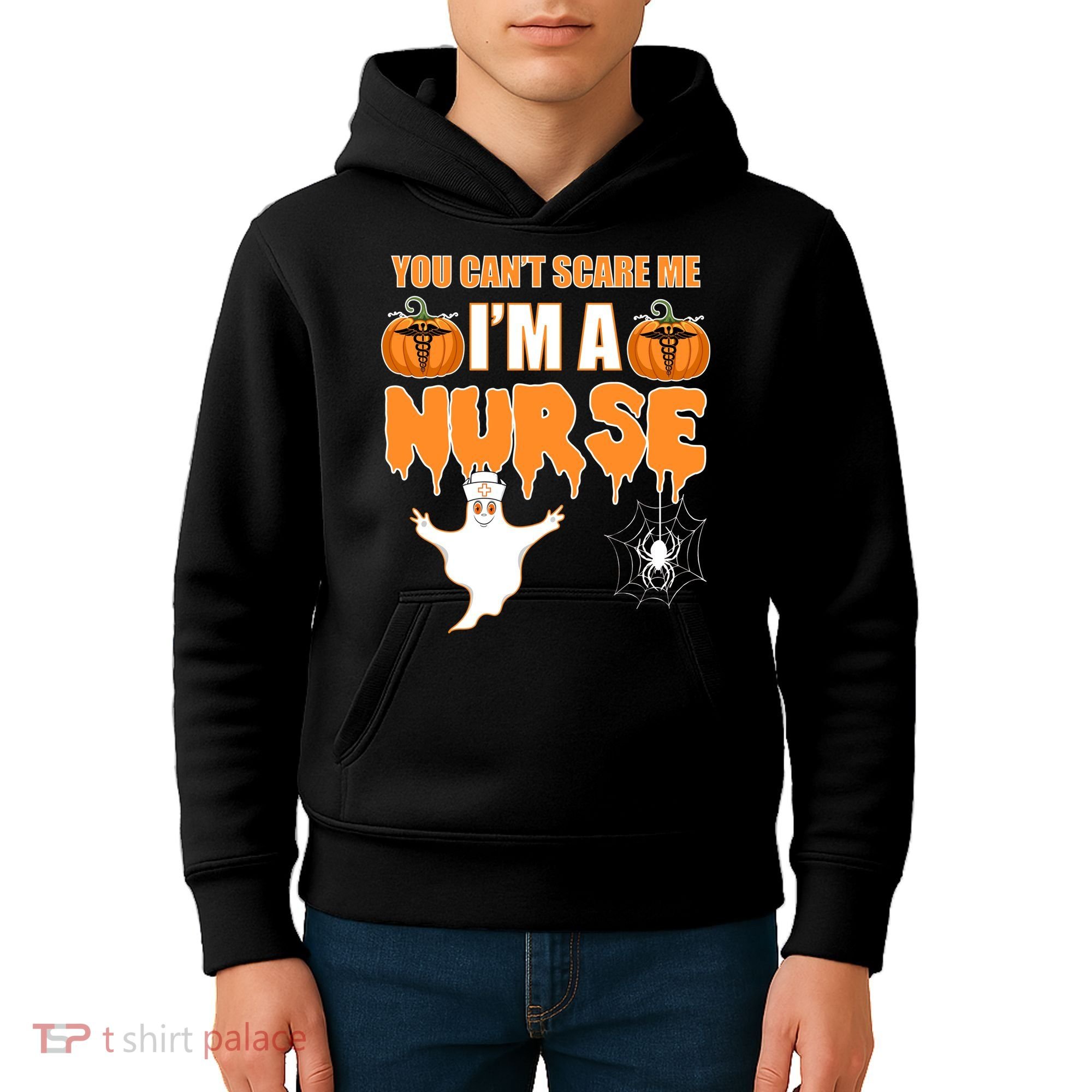 You Can't Scare Me I'm A Nurse Halloween Kids Hoodie