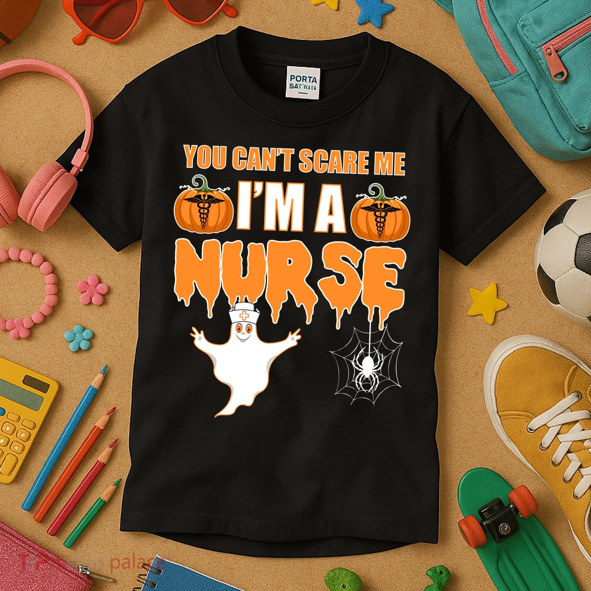 You Can't Scare Me I'm A Nurse Halloween Kids T-Shirt