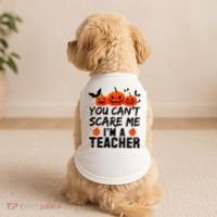 You Can't Scare Me I'm A Teacher Doggie Tank thumb 2