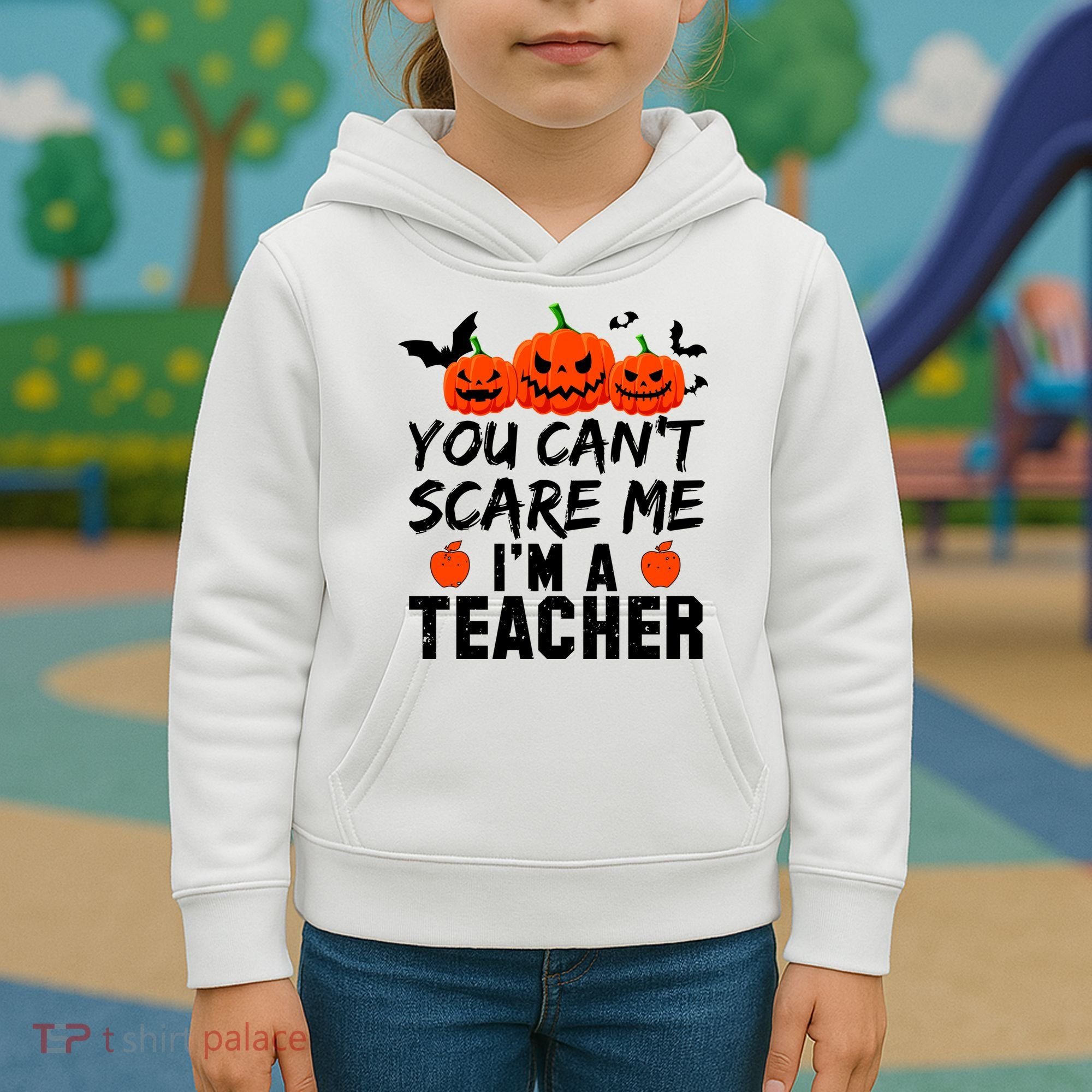 You Can't Scare Me I'm A Teacher Kids Hoodie