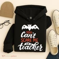 You Can't Scare Me I'm A Teacher Bat Hoodie thumb 4
