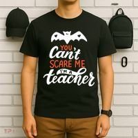 You Can't Scare Me I'm A Teacher Bat T-Shirt thumb 6