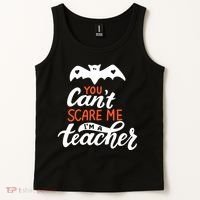 You Can't Scare Me I'm A Teacher Bat Tank Top thumb 2
