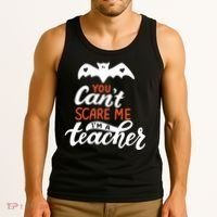 You Can't Scare Me I'm A Teacher Bat Tank Top thumb 3