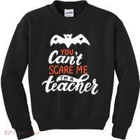 You Can't Scare Me I'm A Teacher Bat Kids Sweatshirt thumb 0