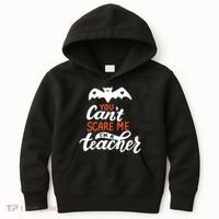 You Can't Scare Me I'm A Teacher Bat Kids Hoodie thumb 0