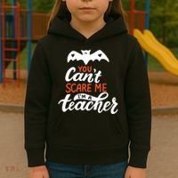 You Can't Scare Me I'm A Teacher Bat Kids Hoodie thumb 3
