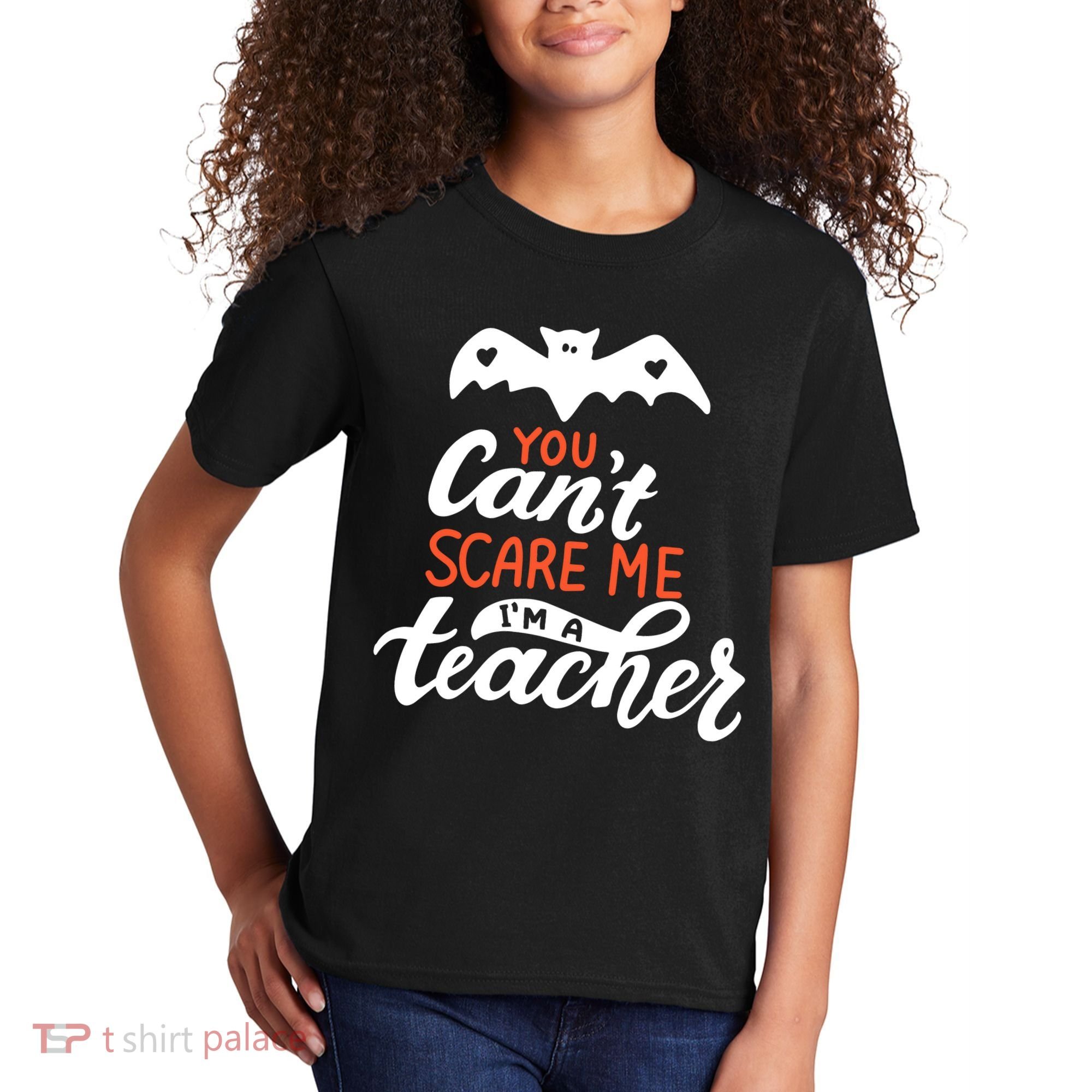 You Can't Scare Me I'm A Teacher Bat Kids T-Shirt
