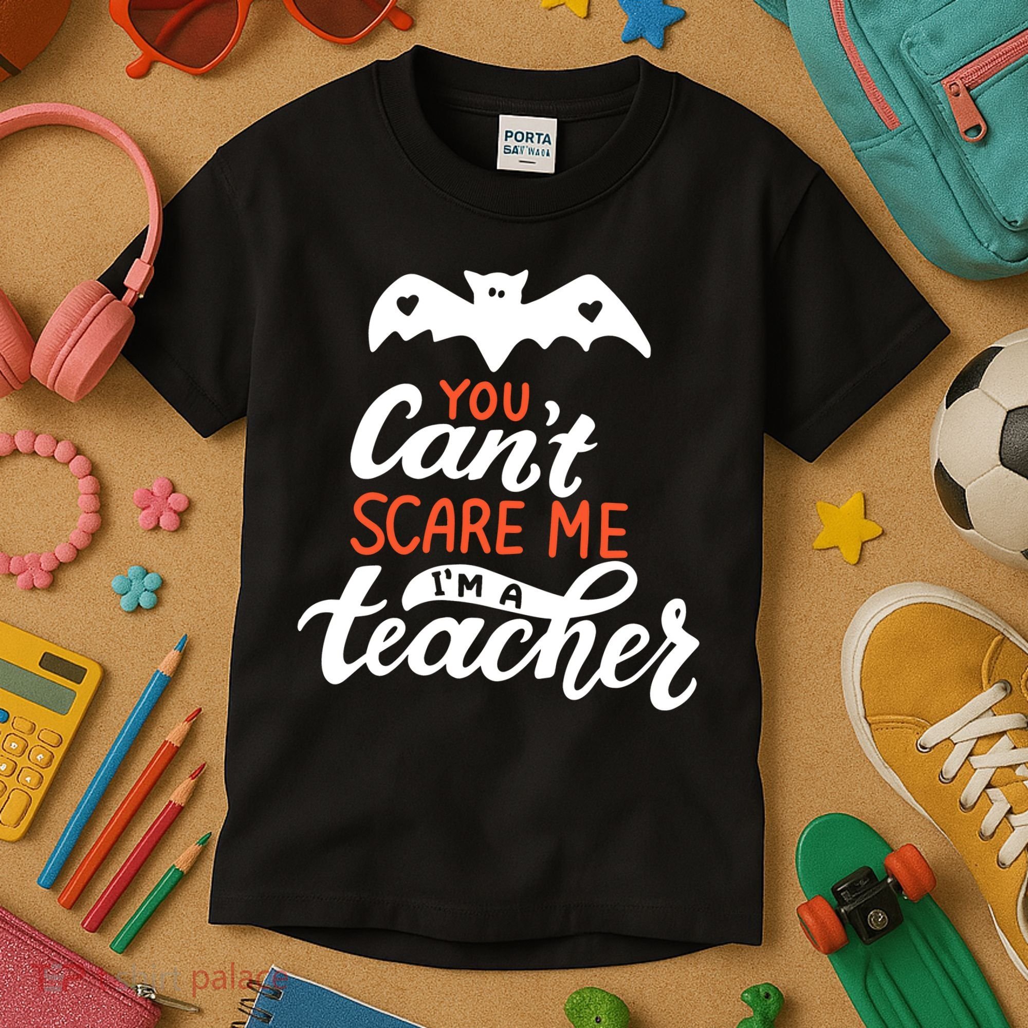 You Can't Scare Me I'm A Teacher Bat Kids T-Shirt