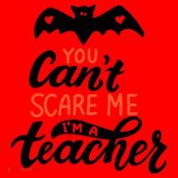 You Can't Scare Me I'm A Teacher Bat Santa Hat thumb 1