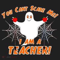 You Can't Scare Me I'm a Teacher Halloween Ghost Spiders Women's Sweatshirt thumb 2
