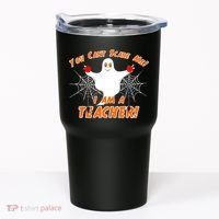 You Can't Scare Me I'm a Teacher Halloween Ghost Spiders Tumbler thumb 0