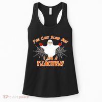 You Can't Scare Me I'm a Teacher Halloween Ghost Spiders Women's Tank Top thumb 0