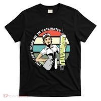 You Can't Scare Me I'm Vaccinated Nurse T-Shirt thumb 0