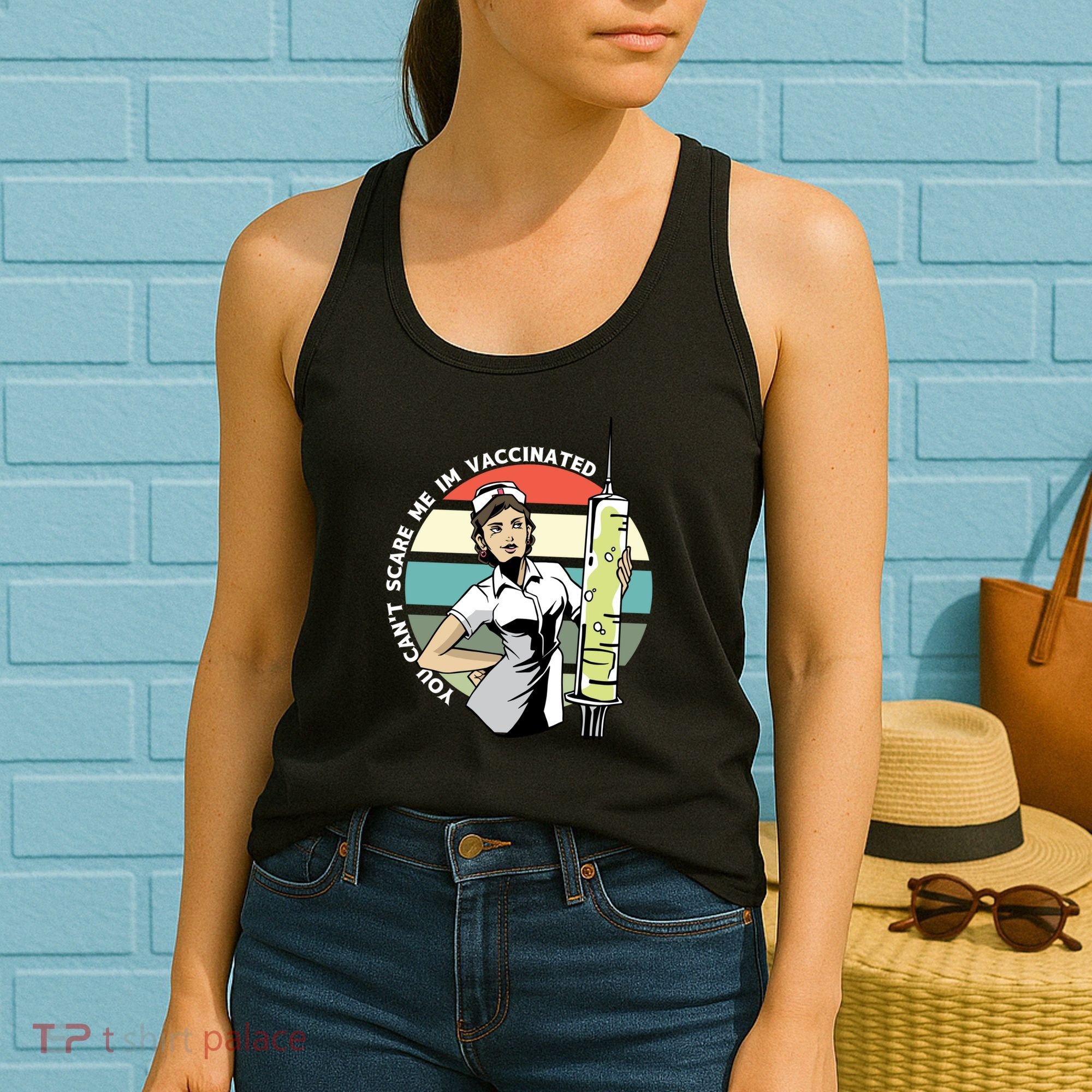You Can't Scare Me I'm Vaccinated Nurse Women's Tank Top