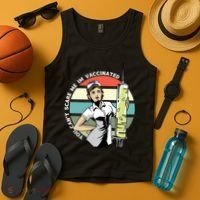You Can't Scare Me I'm Vaccinated Nurse Tank Top thumb 4