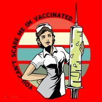 You Can't Scare Me I'm Vaccinated Nurse Santa Hat thumb 1