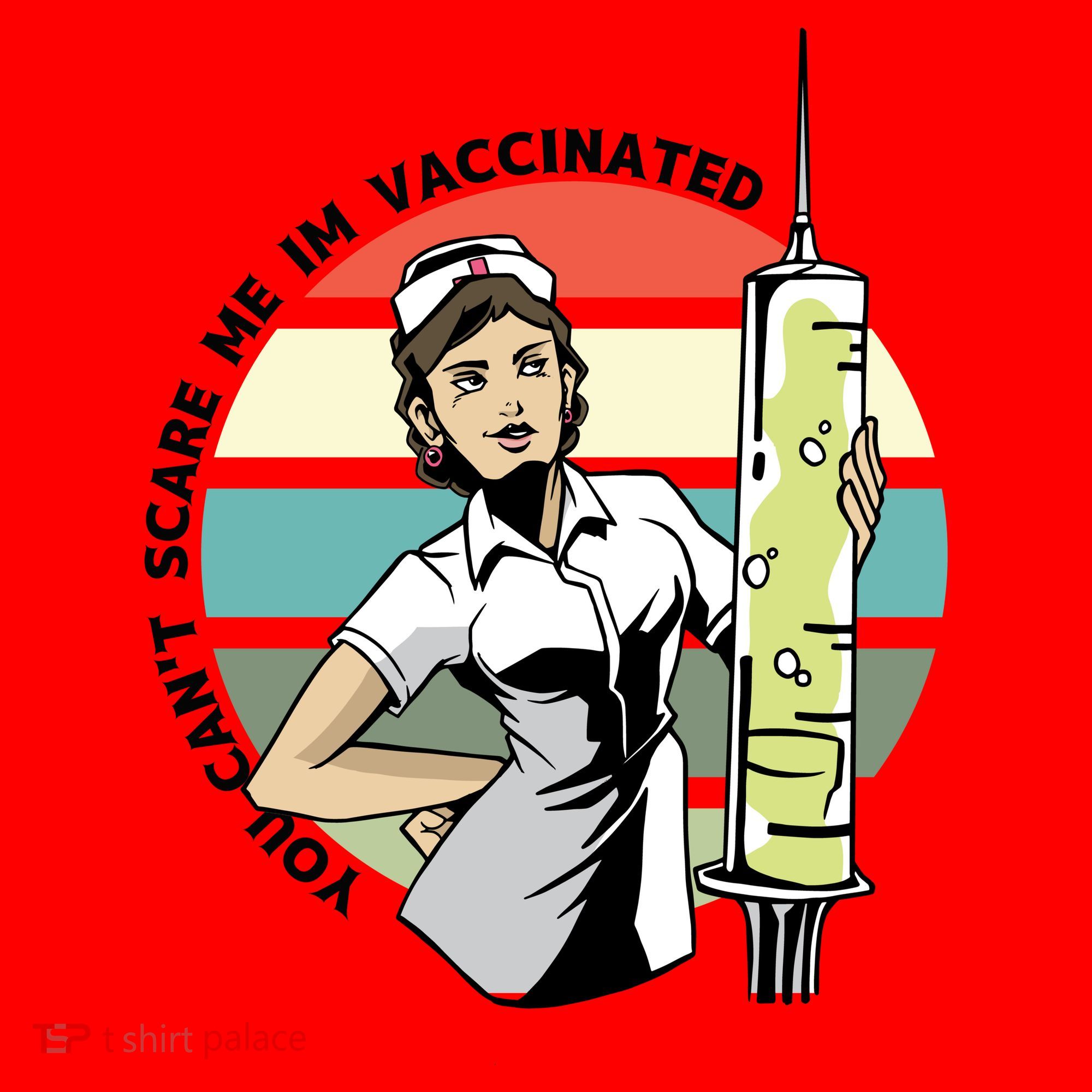 You Can't Scare Me I'm Vaccinated Nurse Santa Hat