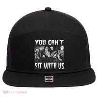 You Can't Sit With Us Classic Horror Villains 7 Panel Mesh Trucker Snapback Hat thumb 0