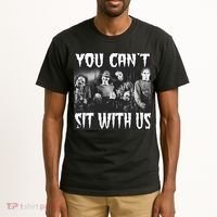 You Can't Sit With Us Classic Horror Villains Tall T-Shirt thumb 2