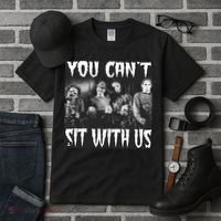You Can't Sit With Us Classic Horror Villains Tall T-Shirt thumb 3