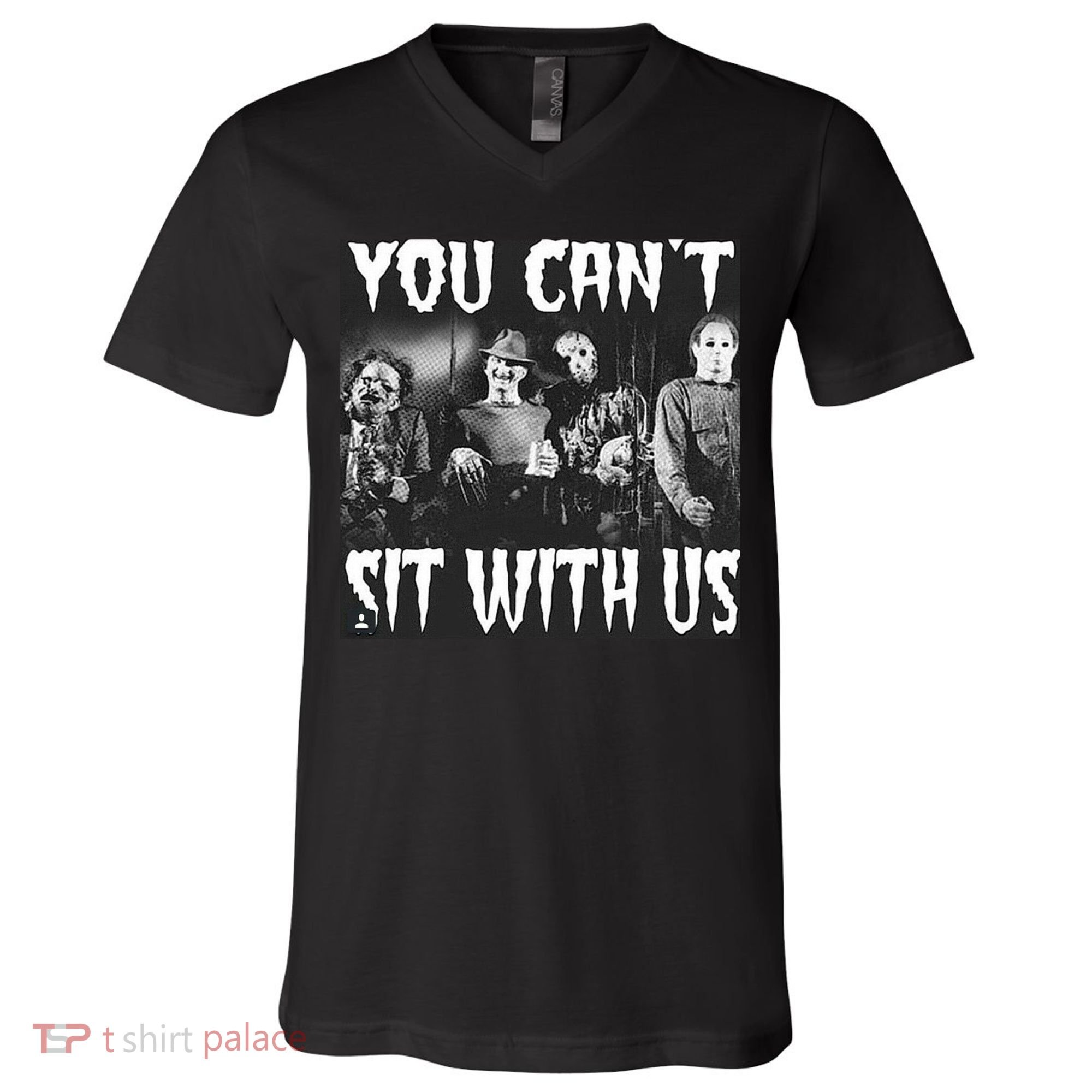 You Can't Sit With Us Classic Horror Villains V-Neck T-Shirt