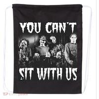You Can't Sit With Us Classic Horror Villains Drawstring Bag thumb 0